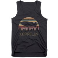 Zeppelin Retro Vintage Sunset 70s 80s Distressed Dirigible Tank Top