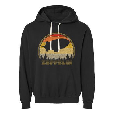 Zeppelin Retro Vintage Sunset 70s 80s Distressed Dirigible Garment-Dyed Fleece Hoodie