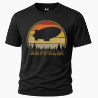 Zeppelin Retro Vintage Sunset 70s 80s Distressed Dirigible Performance Shirt