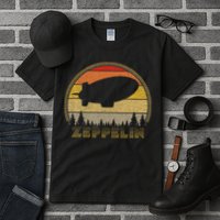 Zeppelin Retro Vintage Sunset 70s 80s Distressed Dirigible Tall T-Shirt