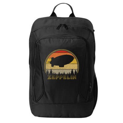 Zeppelin Retro Vintage Sunset 70s 80s Distressed Dirigible City Backpack
