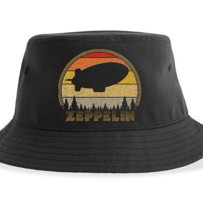 Zeppelin Retro Vintage Sunset 70s 80s Distressed Dirigible Sustainable Bucket Hat