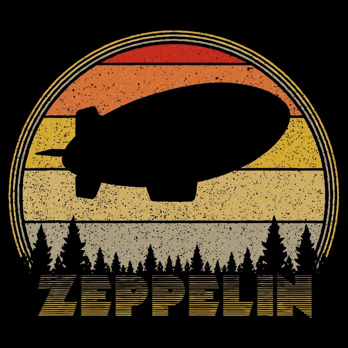 Zeppelin Retro Vintage Sunset 70s 80s Distressed Dirigible Bucket Hat