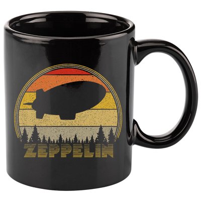 Zeppelin Retro Vintage Sunset 70s 80s Distressed Dirigible 11oz C Handle Ceramic Mug