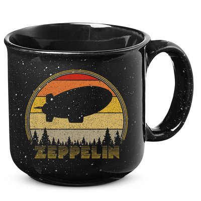 Zeppelin Retro Vintage Sunset 70s 80s Distressed Dirigible 15oz Campfire Ceramic Mug