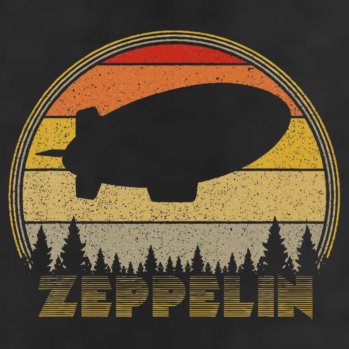 Zeppelin Retro Vintage Sunset 70s 80s Distressed Dirigible Beanie