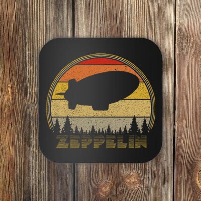 Zeppelin Retro Vintage Sunset 70s 80s Distressed Dirigible Coaster