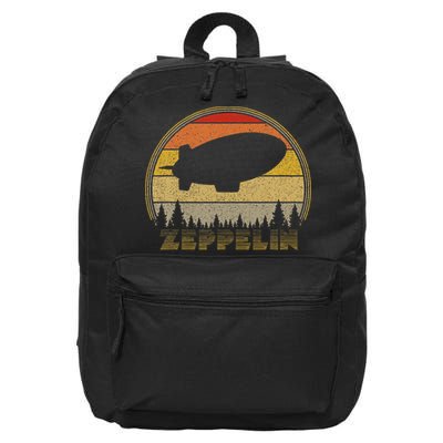 Zeppelin Retro Vintage Sunset 70s 80s Distressed Dirigible 16 in Basic Backpack