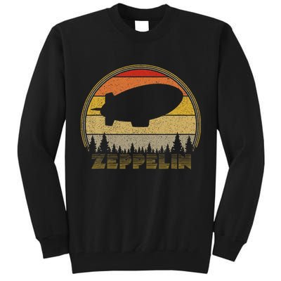 Zeppelin Retro Vintage Sunset 70s 80s Distressed Dirigible Tall Sweatshirt