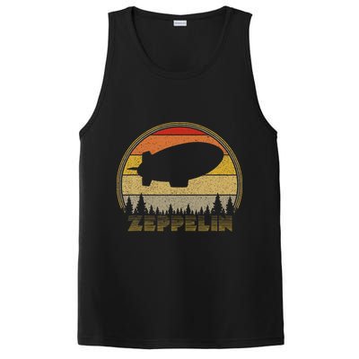 Zeppelin Retro Vintage Sunset 70s 80s Distressed Dirigible PosiCharge Competitor Tank