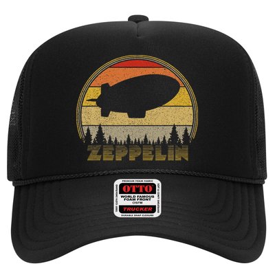 Zeppelin Retro Vintage Sunset 70s 80s Distressed Dirigible Trucker Hat