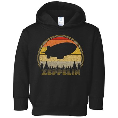 Zeppelin Retro Vintage Sunset 70s 80s Distressed Dirigible Toddler Hoodie