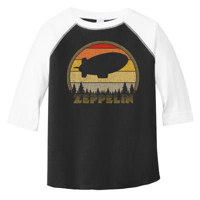 Zeppelin Retro Vintage Sunset 70s 80s Distressed Dirigible Toddler Fine Jersey T-Shirt