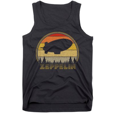 Zeppelin Retro Vintage Sunset 70s 80s Distressed Dirigible Tank Top