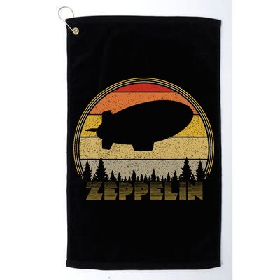 Zeppelin Retro Vintage Sunset 70s 80s Distressed Dirigible Golf Towel