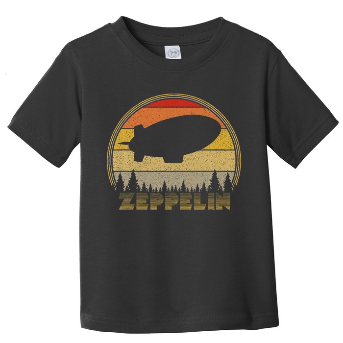 Zeppelin Retro Vintage Sunset 70s 80s Distressed Dirigible Toddler T-Shirt