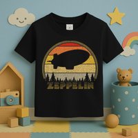 Zeppelin Retro Vintage Sunset 70s 80s Distressed Dirigible Toddler T-Shirt