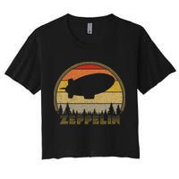 Zeppelin Retro Vintage Sunset 70s 80s Distressed Dirigible Crop Top