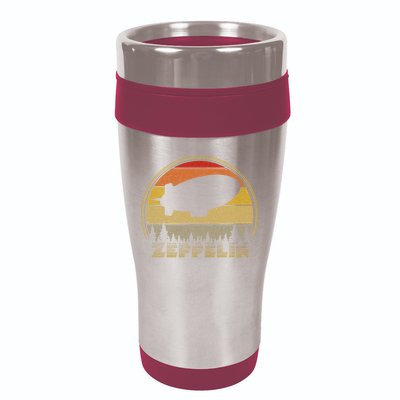 Zeppelin Retro Vintage Sunset 70s 80s Distressed Dirigible 16oz Travel Tumbler