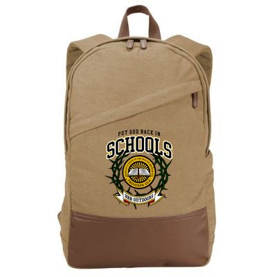 Zach Rushing Wearing Put God Back In Schools Cotton Canvas Backpack