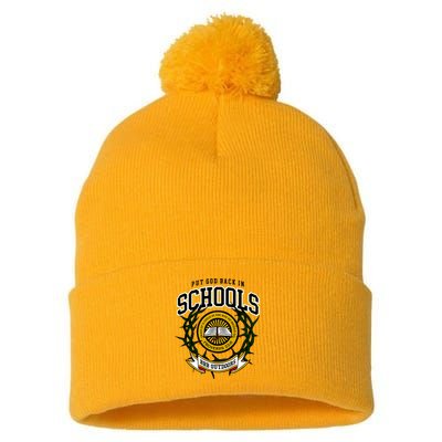 Zach Rushing Wearing Put God Back In Schools Pom Pom 12in Knit Beanie