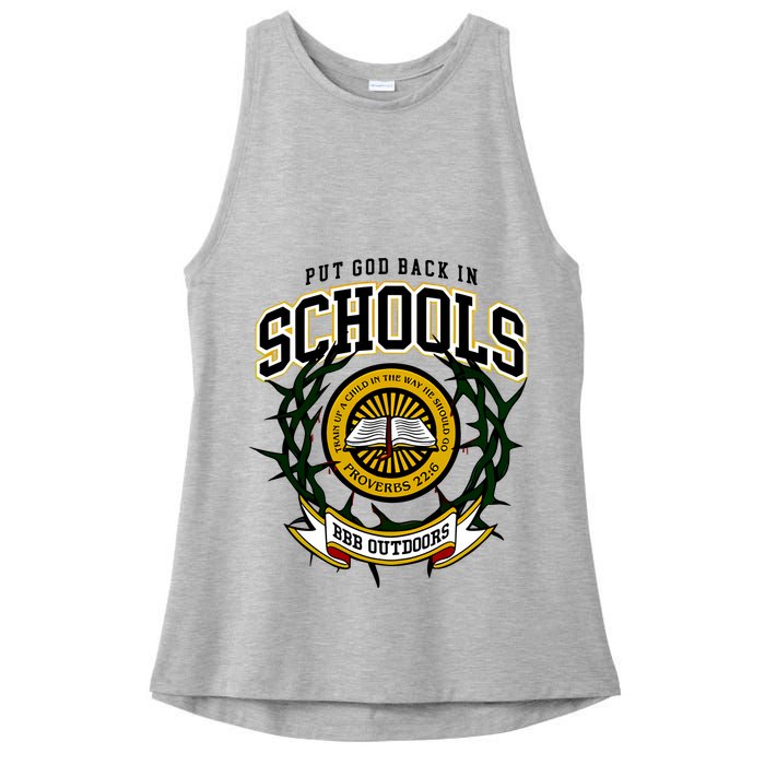 Zach Rushing Wearing Put God Back In Schools Ladies PosiCharge Tri-Blend Wicking Tank