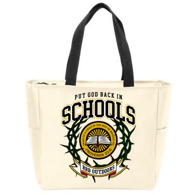 Zach Rushing Wearing Put God Back In Schools Zip Tote Bag