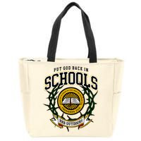Zach Rushing Wearing Put God Back In Schools Zip Tote Bag