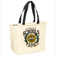 Zach Rushing Wearing Put God Back In Schools Zip Tote Bag