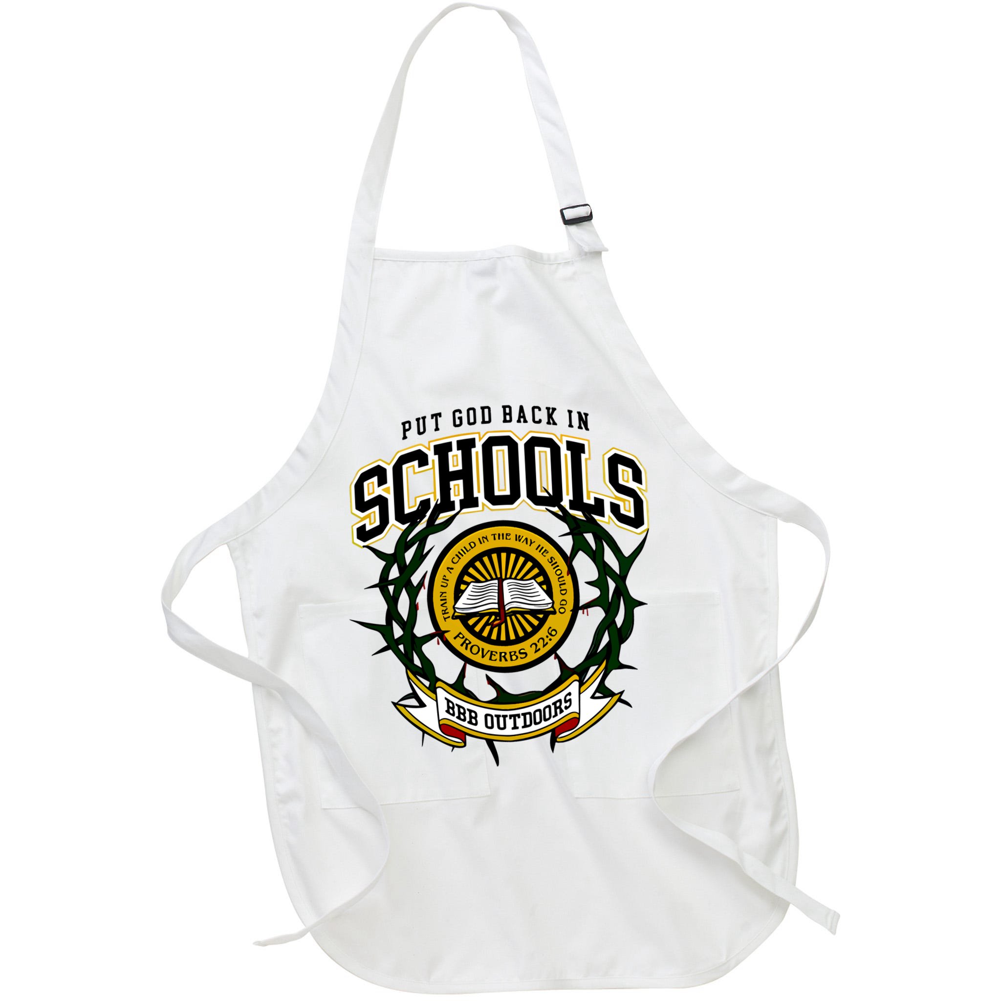 Zach Rushing Wearing Put God Back In Schools Apron