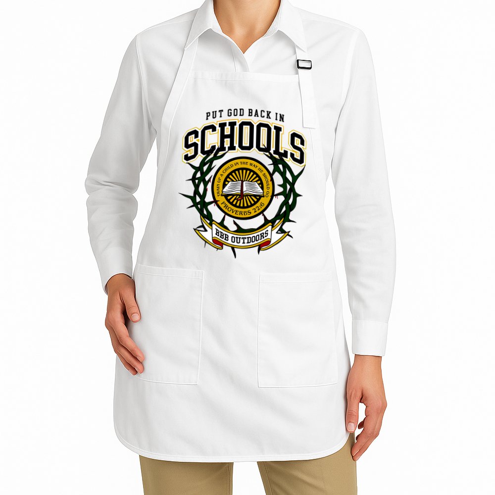 Zach Rushing Wearing Put God Back In Schools Apron
