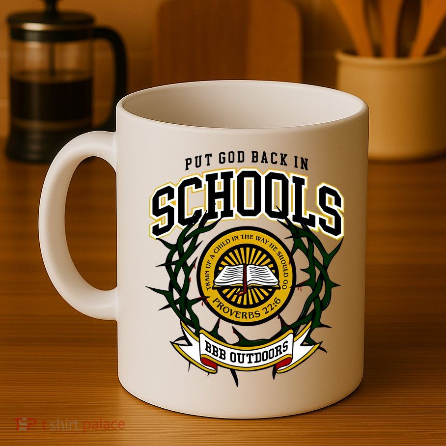 Zach Rushing Wearing Put God Back In Schools Mug