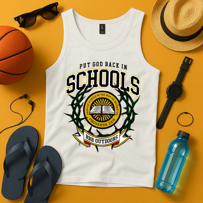 Zach Rushing Wearing Put God Back In Schools Tank Top