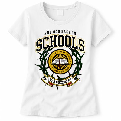 Zach Rushing Wearing Put God Back In Schools Womens T-Shirt