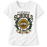 Zach Rushing Wearing Put God Back In Schools Womens T-Shirt