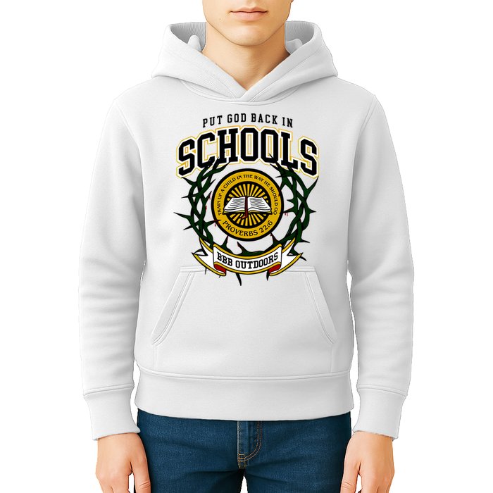 Zach Rushing Wearing Put God Back In Schools Kids Hoodie