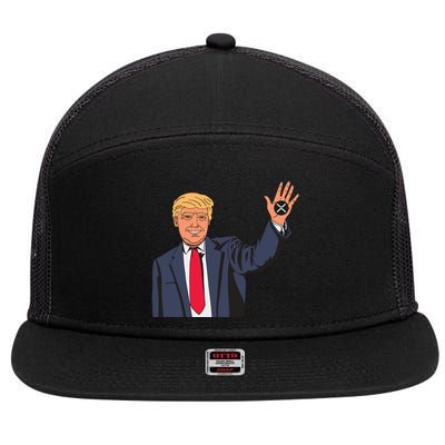 Zach Rector Wearing Trump Xrp 7 Panel Mesh Trucker Snapback Hat