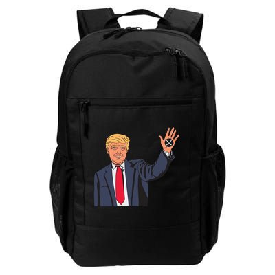 Zach Rector Wearing Trump Xrp Backpack