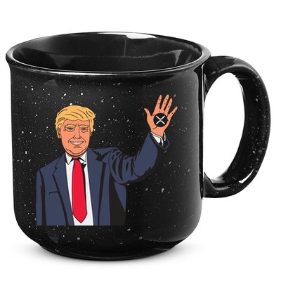 Zach Rector Wearing Trump Xrp 15oz Campfire Ceramic Mug