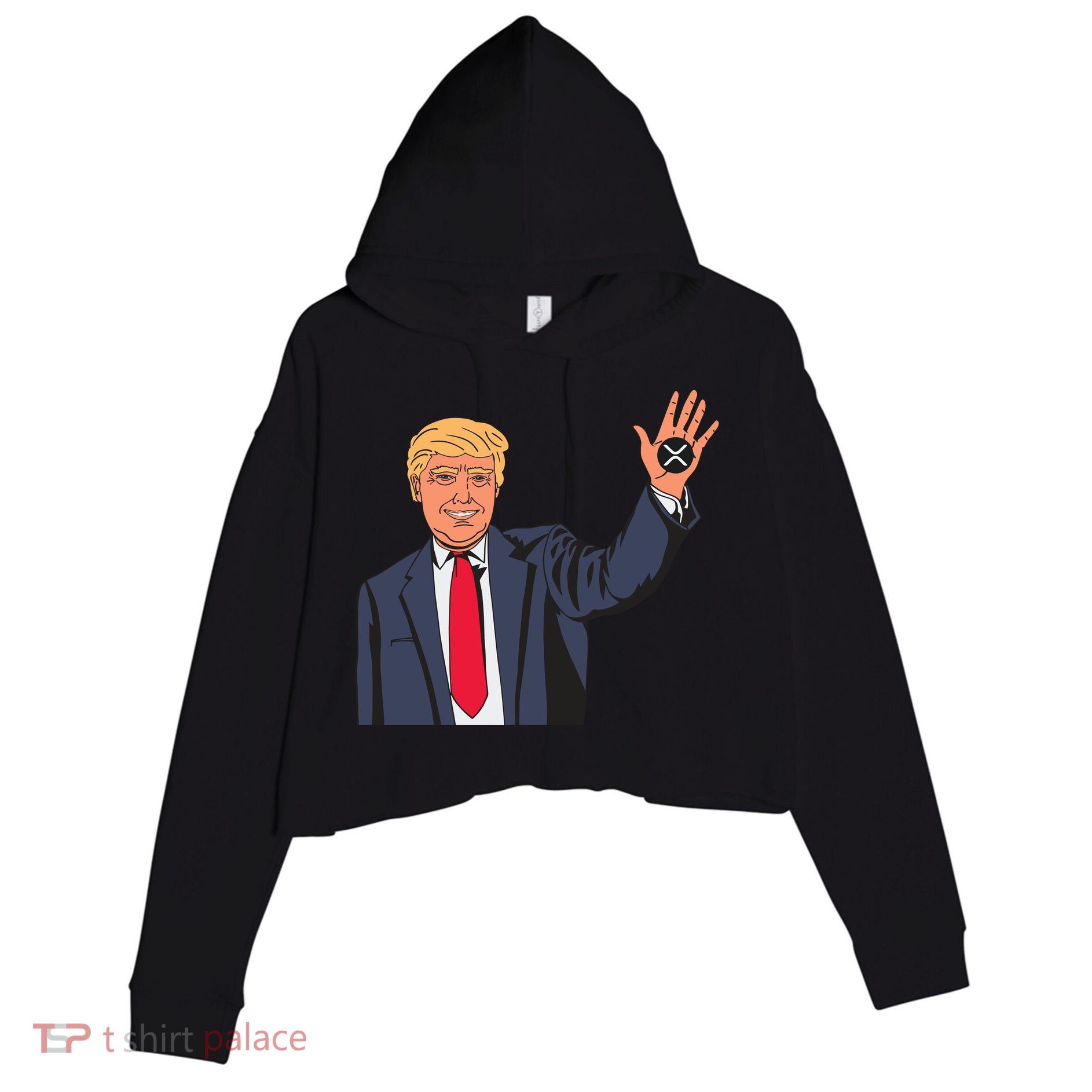 Zach Rector Wearing Trump Xrp Crop Fleece Hoodie