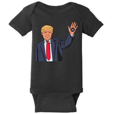 Zach Rector Wearing Trump Xrp Baby Bodysuit