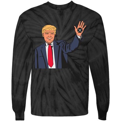 Zach Rector Wearing Trump Xrp Tie-Dye Long Sleeve Shirt