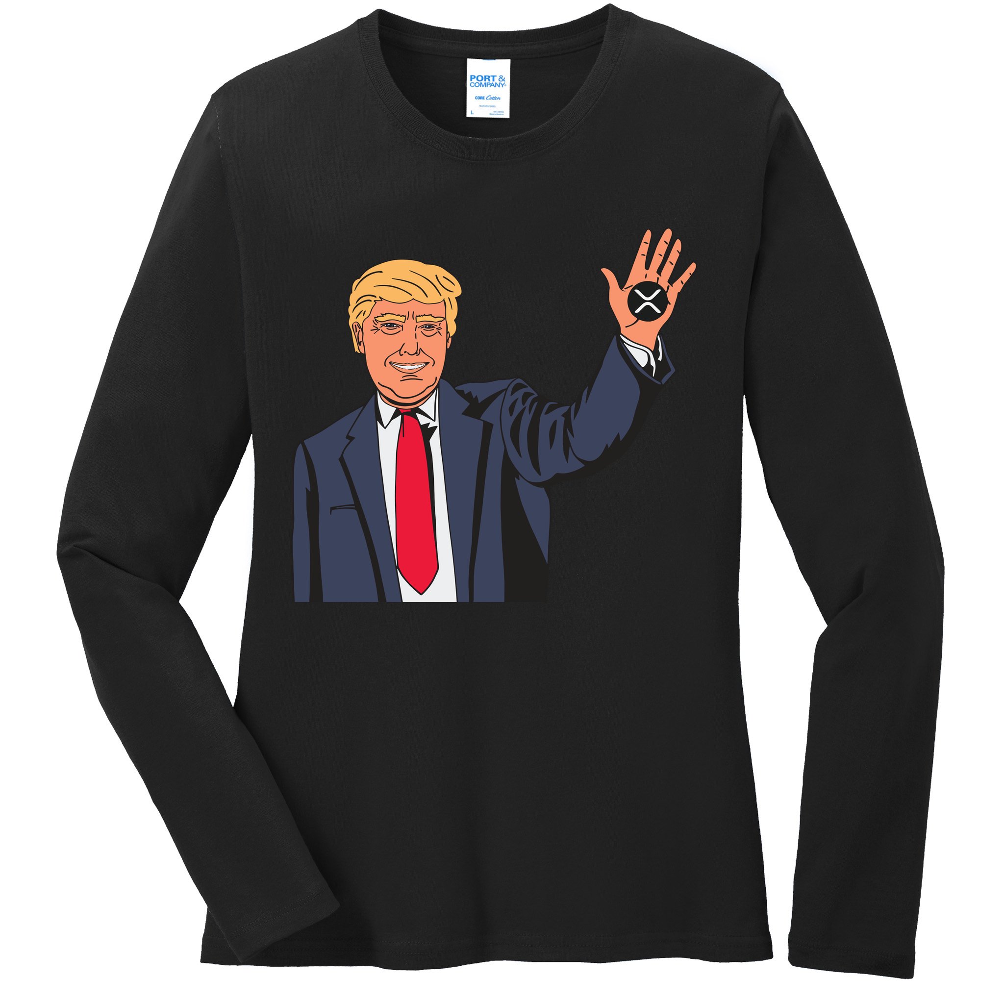 Zach Rector Wearing Trump Xrp Ladies Long Sleeve Shirt