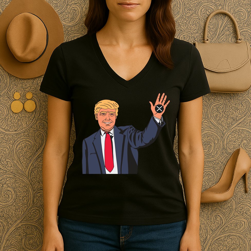 Zach Rector Wearing Trump Xrp Women's V-Neck T-Shirt