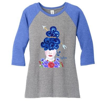 Zodiac Sagittarius Astrology The Archer Fire Gift Women's Tri-Blend 3/4-Sleeve Raglan Shirt