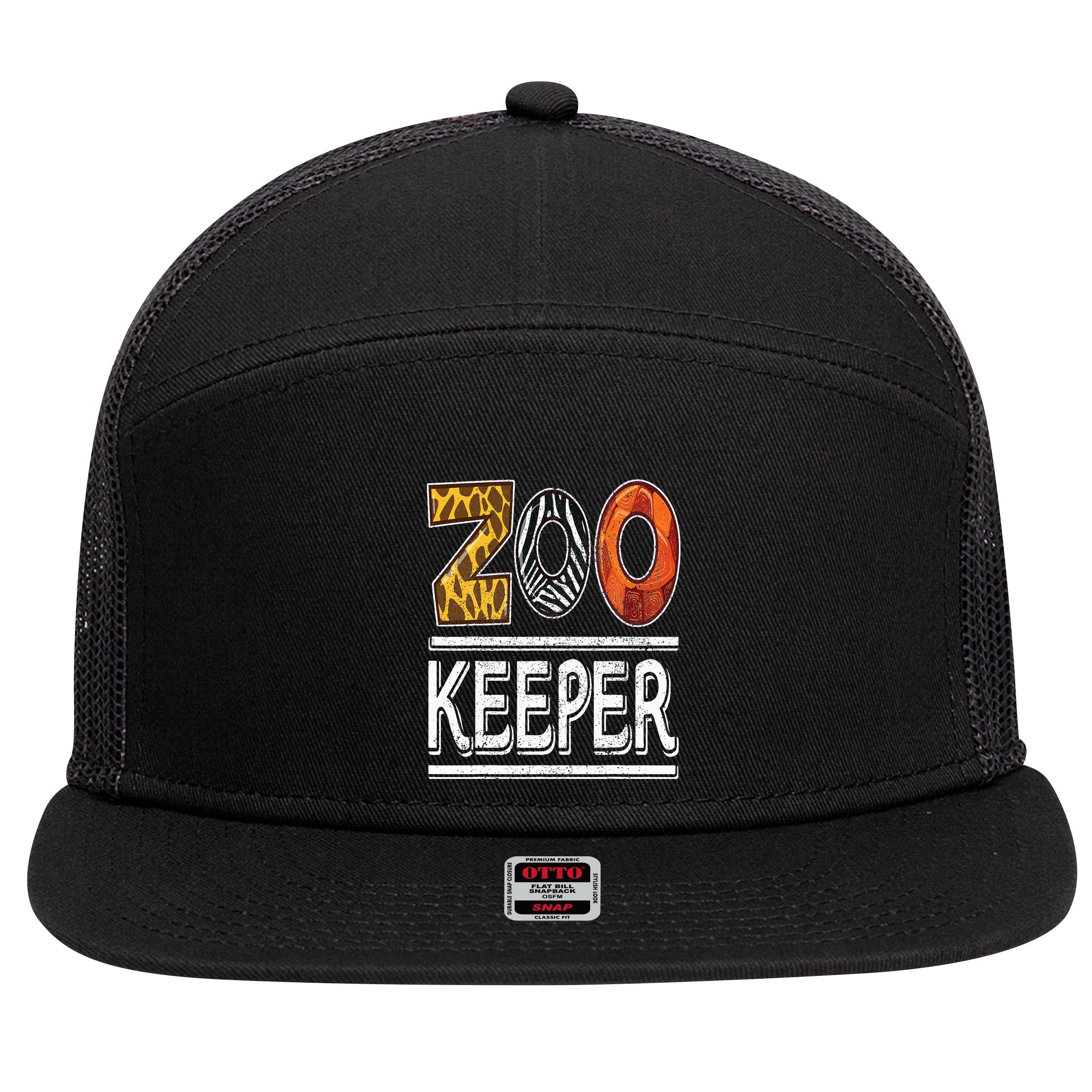 Zookeeper Safari Costume Adult Animal Print Zoo Keeper 7 Panel Mesh Trucker Snapback Hat