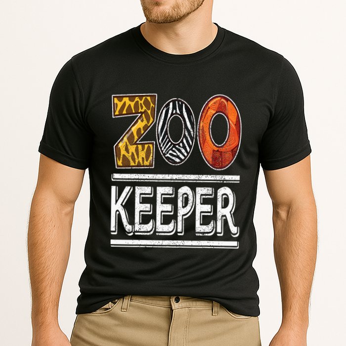 Zookeeper Safari Costume Adult Animal Print Zoo Keeper Cooling Performance Crew T-Shirt