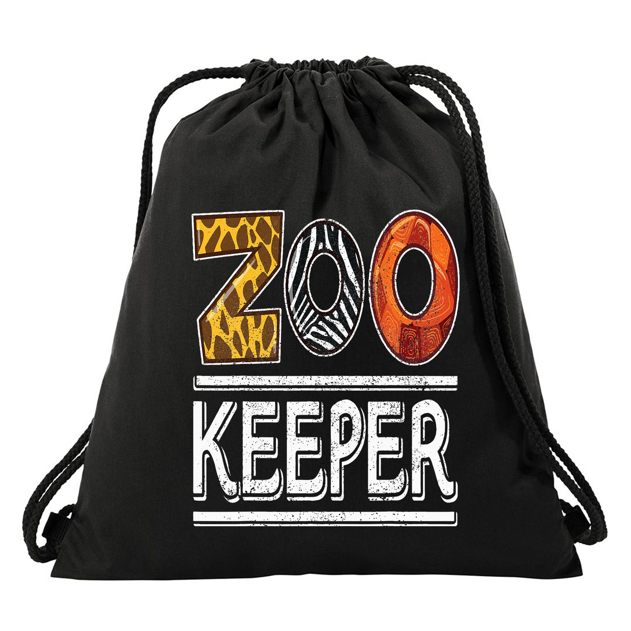 Zookeeper Safari Costume Adult Animal Print Zoo Keeper Drawstring Bag