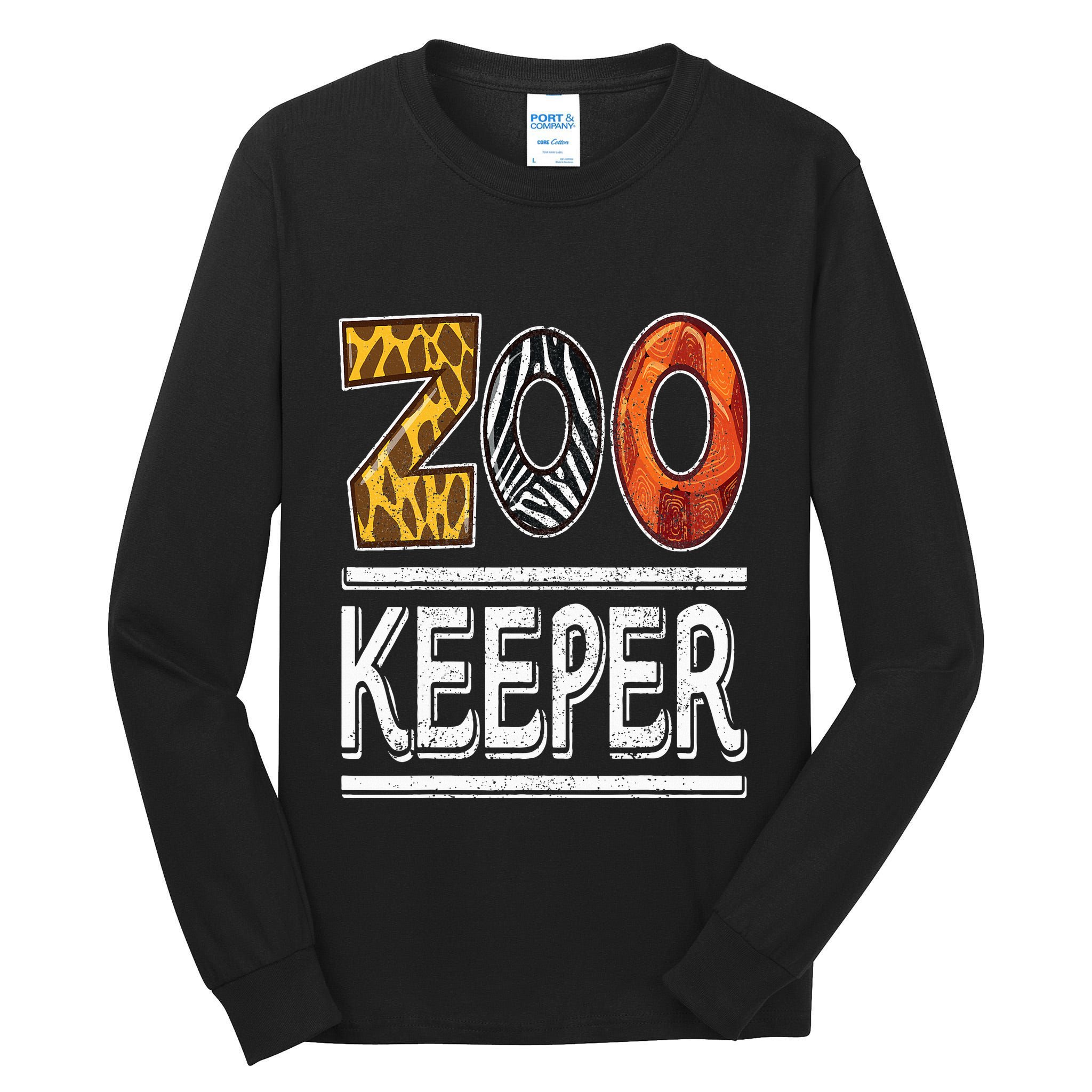 Zookeeper Safari Costume Adult Animal Print Zoo Keeper Tall Long Sleeve T-Shirt
