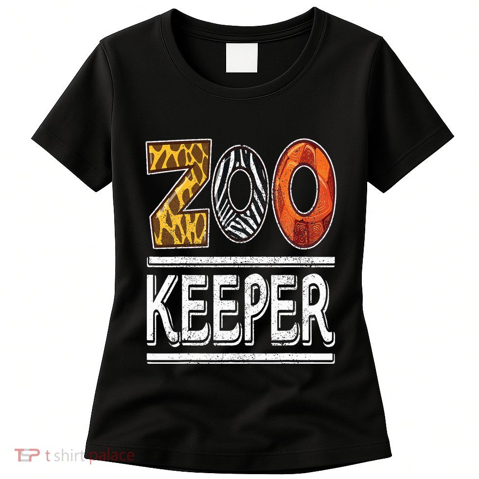 Zookeeper Safari Costume Adult Animal Print Zoo Keeper Womens T-Shirt
